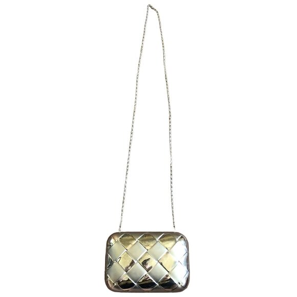Vintage Carlo Fellini Hard Shell Metal Glamour Art Deco Harlequin Evening Bag - Picture 1 of 9